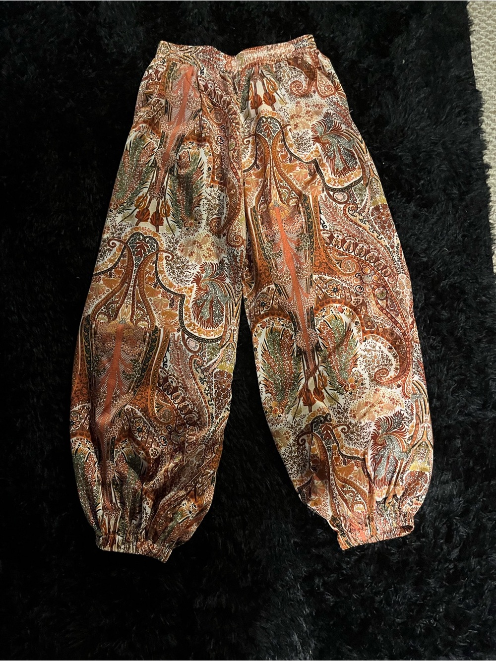 Bohemian Printed Elastic-Waist Harem Pants
